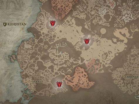 Diablo 4 Kehjistan Stronghold locations and map .